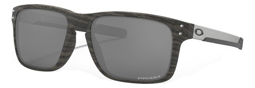 Anteojos De Sol Oakley Holbrook Mix Standard Con Marco De O Matter Color Woodgrain, Lente Black De Plutonite Prizm, Varilla Woodgrain/silver De Acero Inoxidable - Oo9384