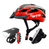 Capacete Bike Led Bolsa Selim Case Porta Objeto Kit Lanterna