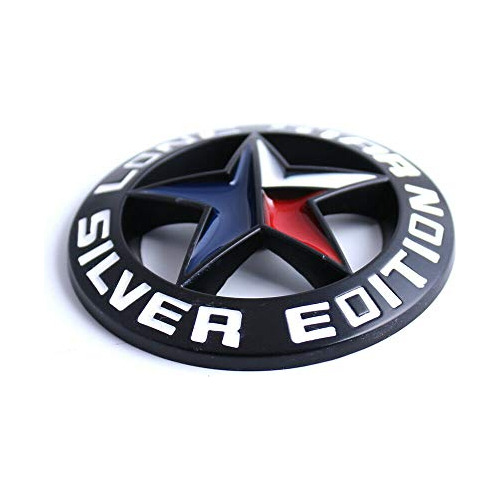 Emblema De Texas Lone Star Silver Edition Negro, Calcom... Foto 2