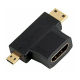 Adaptador Hdmi Hembra A Mini Y Micro Hdmi Macho 2 En 1