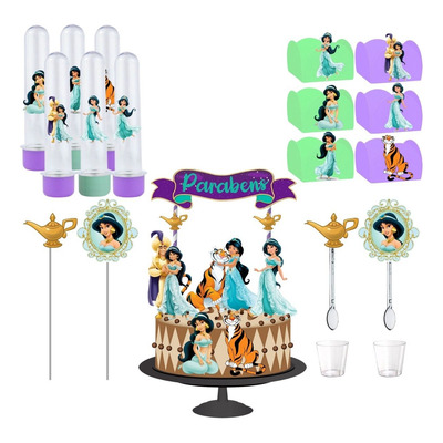 Kit Festa #kf Princesa Jasmine Forminha Tubete Topper