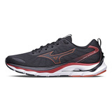 Tênis Mizuno Wave Dynasty 5 Color Preto/vermelho - Adulto 43 Br