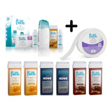 Kit Depilação + 6 Ceras Variadas + Rolo Lenço Depil Bella