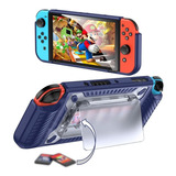 Funda Protector Carcasa Nintendo Switch Oled Azul