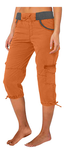 Pantalones Cargo M De Cintura Alta, De Color Corto, Holgados