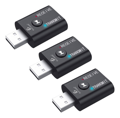 Kit 3pz  Mini Adaptador Bluetooth 5.0 Usb Pc Lap Dual Y Tv 