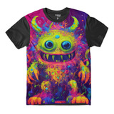 Camiseta Infantil Monstro Desenho Neon Collors Moda Kids