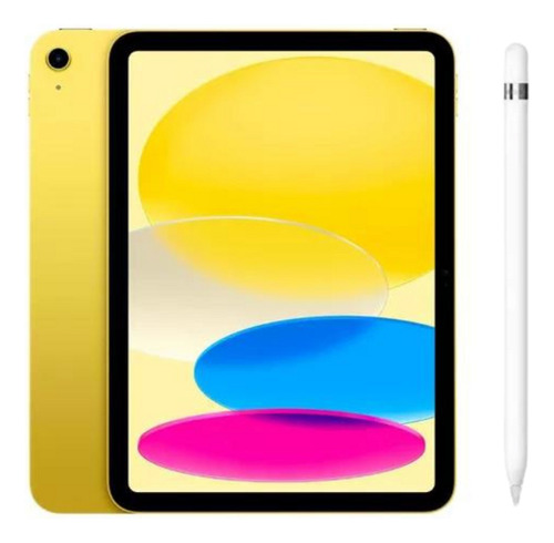 Apple iPad 10th 10.9 Wi-fi 64gb Amarelo+pencil 1 C/ Adaptado