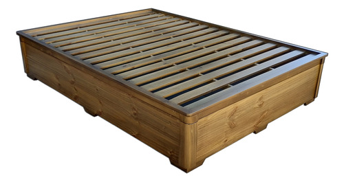 Cama Box Sommier Con Baulera 2 Plazas 190x140 Roble Elevable