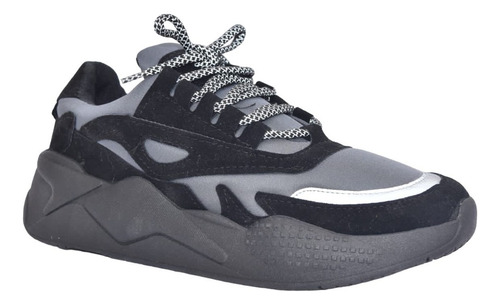 Zapatilla Deportiva Reflex Gris Topo Con Gris , Base Negra