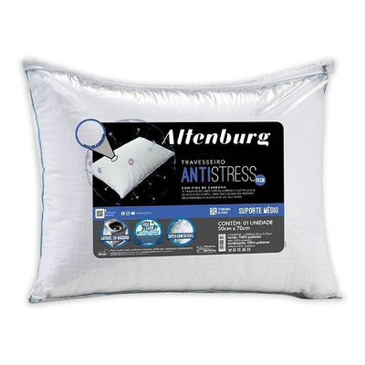Altenburg Antistress Travesseiro Tradicional Tech 50x70cm Suporte Médio Branco