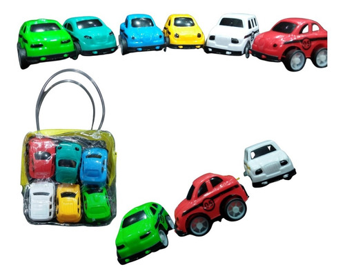 Carros De Impulso X6 Didácticos Colección Regalo Niños