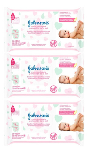 Johnson's Baby Kit X3 Toallitas Húmedas Protección Piel 48u