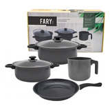 Bateria De Cocina Teflon 6 Piezas Cacerola Sarten Jarrito