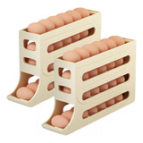 Soporte Organizador Para 30 Huevos, Hueveras De Plástico × 2