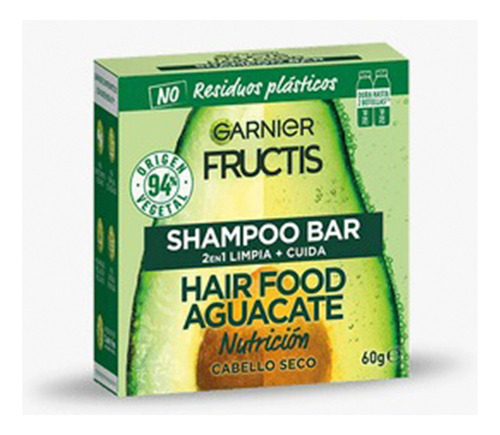 Shampoo En Barra Garnier Fructis Hair Food Aguacate - 60gr