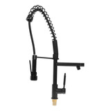 Llave Cocina Monomando Negro Flexible Doble Salida