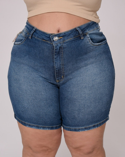 Bermuda Jeans Feminina Meia Coxa Plus Size - 38176