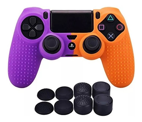 Ps4 Funda Texturizada Silicona Playstation 4 + Grips Pro