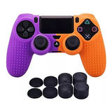 Ps4 Funda Texturizada Silicona Playstation 4 + Grips Pro