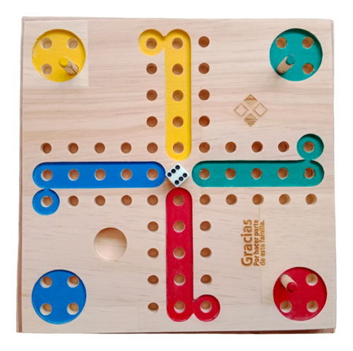 Juego De Mesa Parqués Caja En Madera