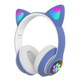 Auriculares Bluetooth 5.0 Patitas Luz Led Orejas De Gatito 