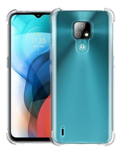 Funda Transparente Y Vidrio Glass 9h Para Motorola Moto E7 