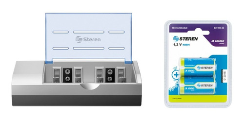 Cargador De Baterías Recargables Incluye 2 Tipo C Steren