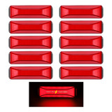 10x Plafón Gel Plasma Fijo Estrobo Lateral Rojo T/ Kenworth