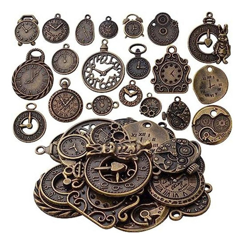 20 Piezas De Bronce Antiguo Reloj De La Cara Encantos