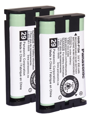 2 Baterias  3.6v 830mah Nimh Aaa Para Panasonic Hhr-p104
