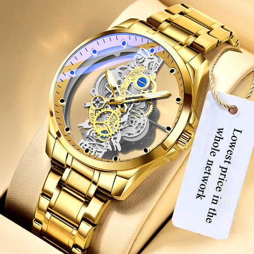 Reloj De Cuarzo Esqueleto Para Hombre De Lujo Reloj De Negoc