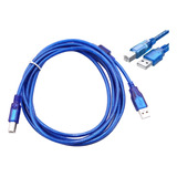 Cable Para Impresora 5 Metros Blindado Azul Usb 2.0