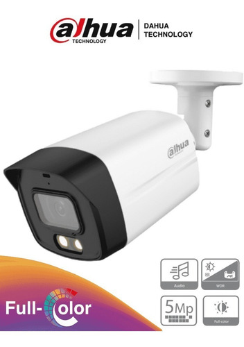 Camara Hdtvi Dahua 5mp Full Color Luz40m Audio 2.8mm Tienda9