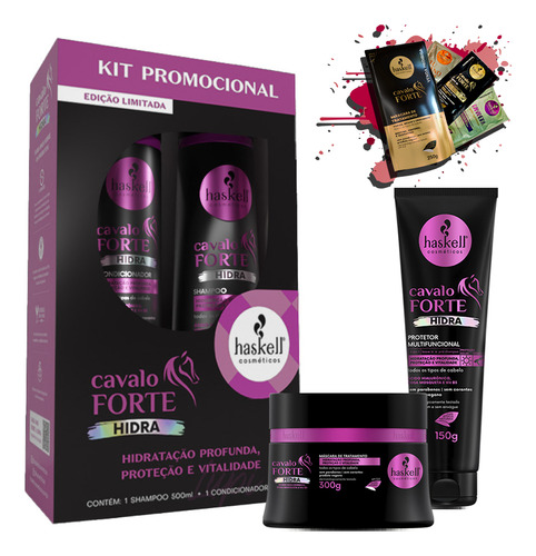 Promopack Haskell Cavalo Forte Hidra E Protetor Máscara 300g