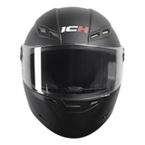 Casco Integral Ich 501-sp Plano Color Negro Diseño Solid Tamaño Del Casco L