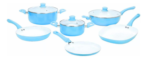 Set Batería Cocina Antiadherente 9 Piezas Carol Soft