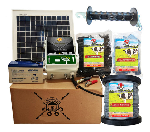 Cerco Electrico Ganadero Kit Solar (60 Km) + 500m De Alambre