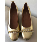 Ferraro Zapatos Cuero Dorado Plataforma Talle 41 Nuevos !!!!