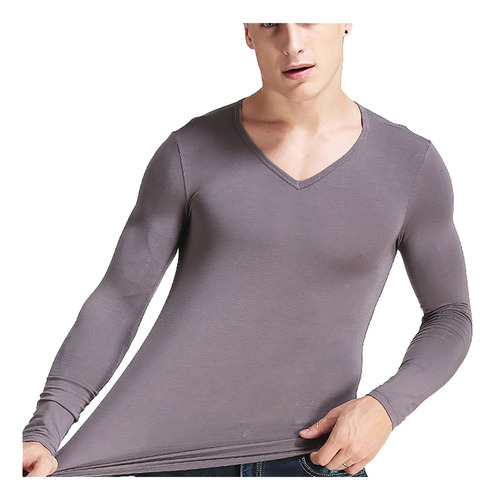 Ropa Interior Térmica Delgada Z Para Hombre Con Cuello En V