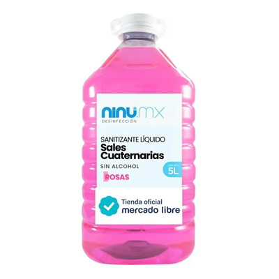 Sanitizante Liquido Sin Alcohol Sales Cuaternarias Ninu 5l Fragancia Rosas | MercadoLibre