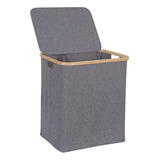 Canasto Ropa Organizador Plegable Con Tapa De Lino Y Bamboo