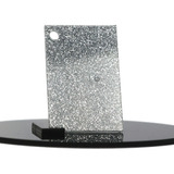 Lamina De Acrilico Glitter Plata Xt116 De 30x30cm En 3mm