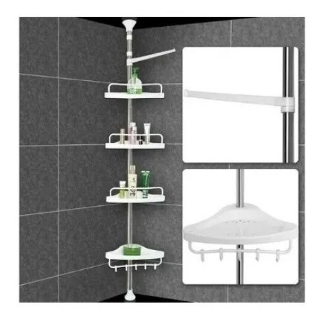 Esquinero De Ducha Organizador 4 Repisas Multiuso Ajustable