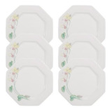 Conjunto Pratos Rasos 6 Pçs Encanto Porcelana Schmidt Prisma