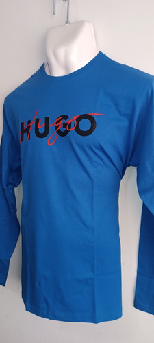 Playera Manga Larga Hugo Boos Azul