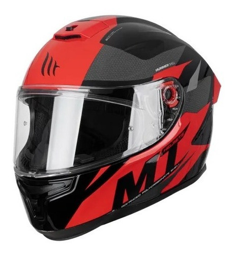 Casco Moto Mt Stinger Hummer Brave A1 Rojo Brillo Integral