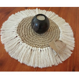 Carpeta Centro De Mesa Boho Yute Y Algodón 35 Cm