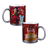 Tazas Navideña Princesas Disney Plateadas Para Regalo 11oz