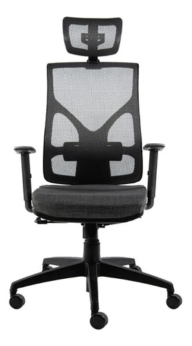 Silla De Escritorio Home Cool C9sm39nm7lyg Ergonómica  Negro Y Gris Con Tapizado De Mesh